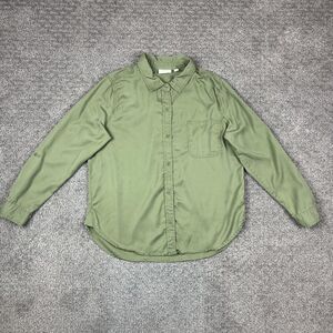 Ecothreads Shirt Womens XL Green Button Collared Classic Capsule